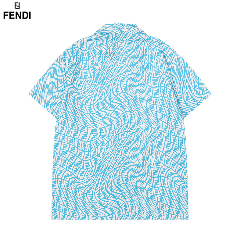 Рубашка Fendi Monogram Short Sleeve "White/Blue" фото № 2