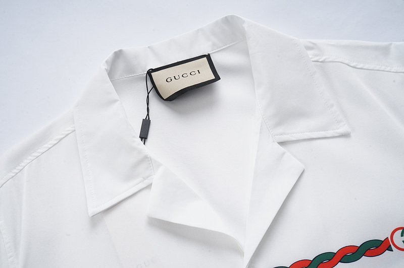 Рубашка Gucci Two Front Pockets And Braid Print "White" фото № 8