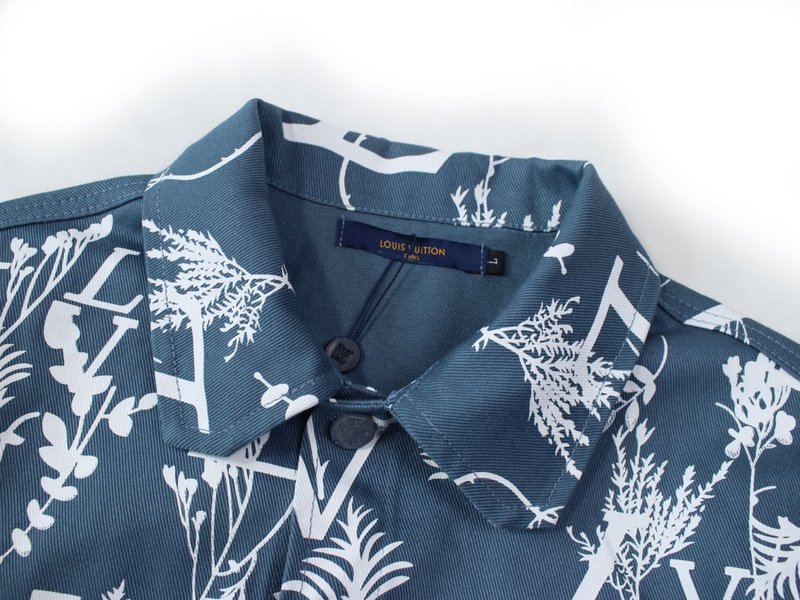 Джинсовая Рубашка Louis Vuitton With Elements Of Vegetation "Blue/White" фото № 4