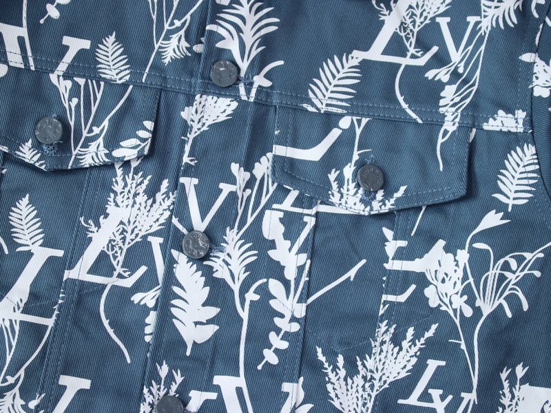 Джинсовая Рубашка Louis Vuitton With Elements Of Vegetation "Blue/White" фото № 6