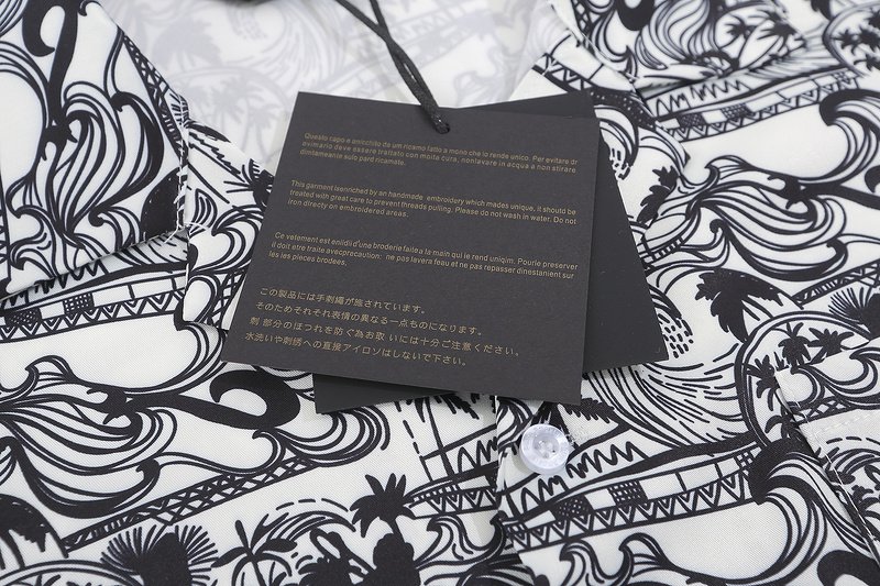 Рубашка Palm Angels Palm Patterns "White/Black" фото № 2