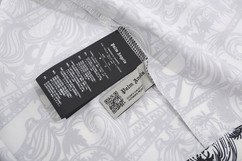 Рубашка Palm Angels Palm Patterns "White/Black" фото № 5