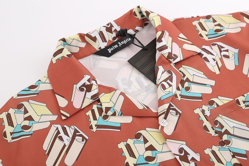 Рубашка Palm Angels Monogram Print "Peach" фото № 4