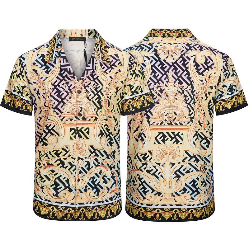 Рубашка Versace Ornament And Logo "Beige" фото № 8