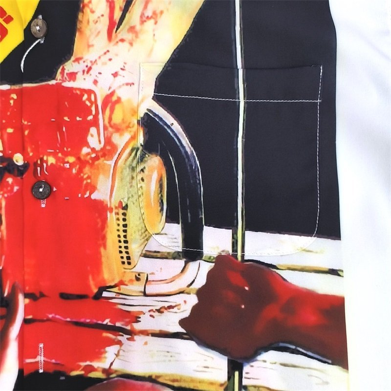 Рубашка Wacko Maria Blood Print "White/Red" фото № 3