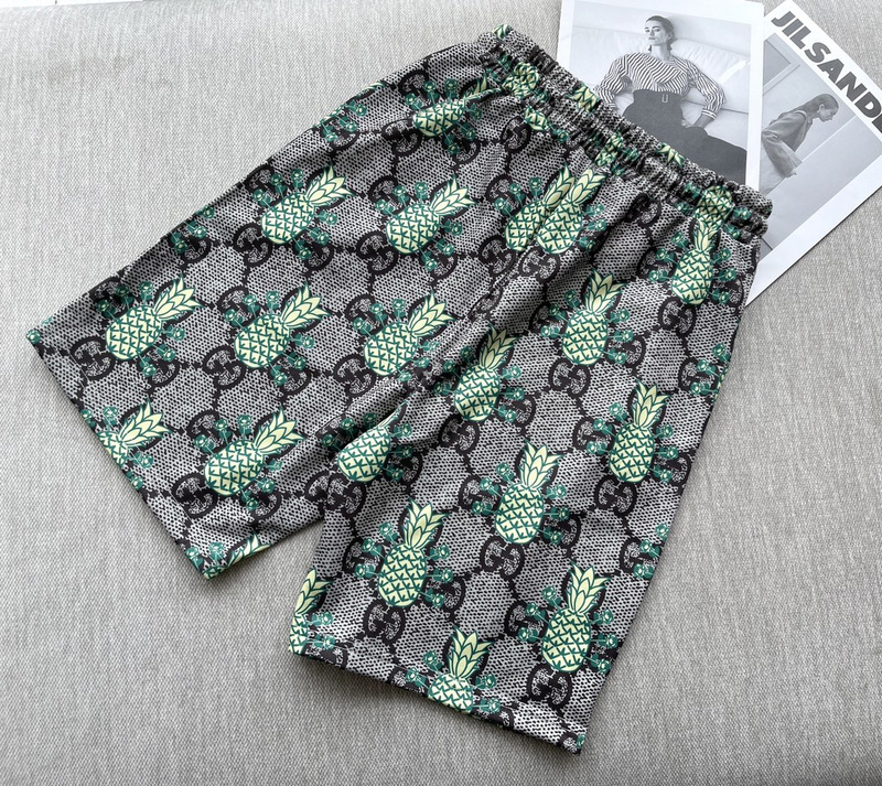 Шорты GUCCI Fruit Print "Grey, Green" фото № 3