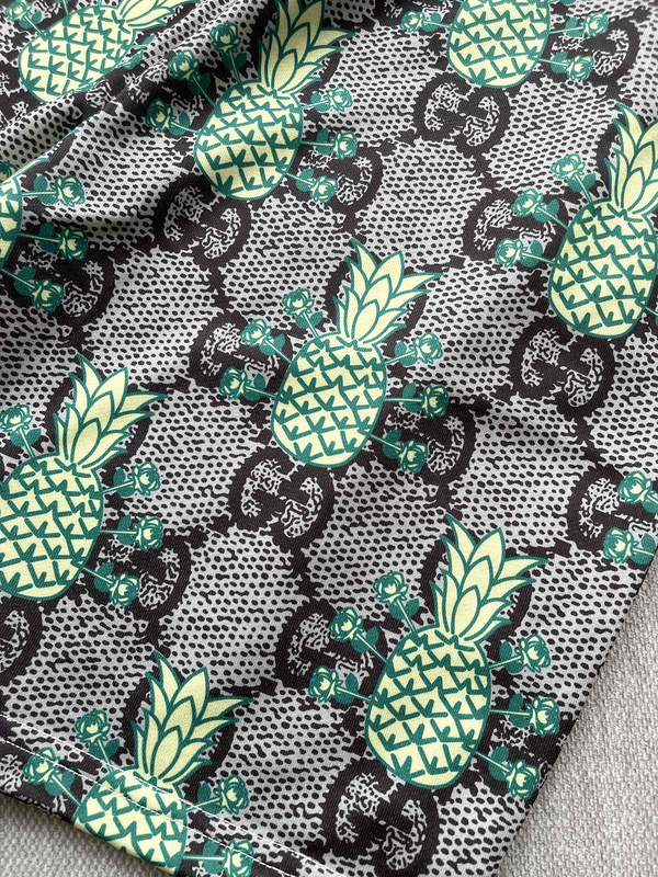 Шорты GUCCI Fruit Print "Grey, Green" фото № 5
