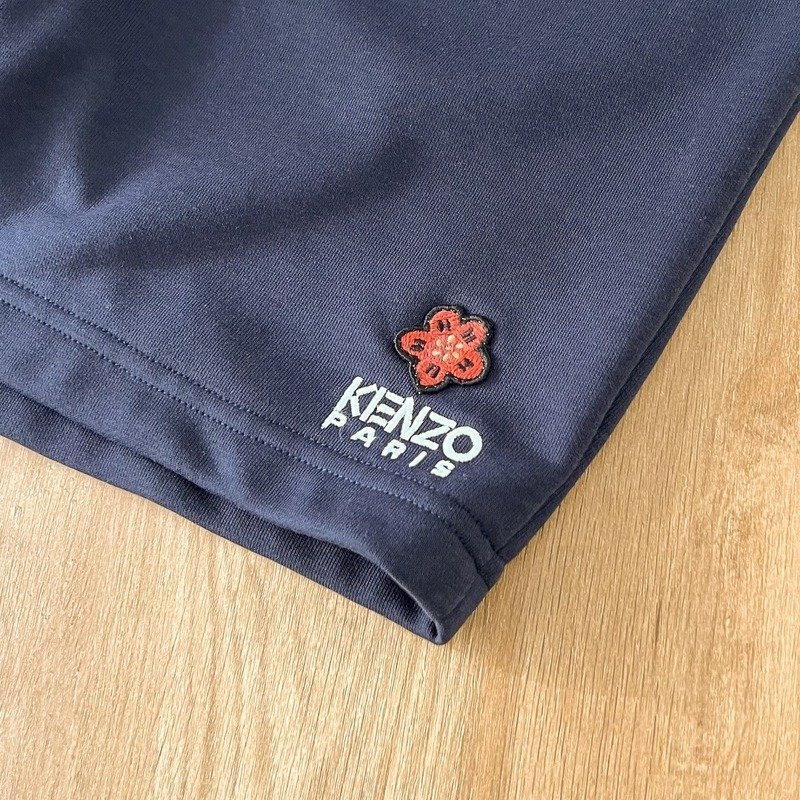 Шорты Kenzo With Text Logo And Flower "Blue" фото № 4