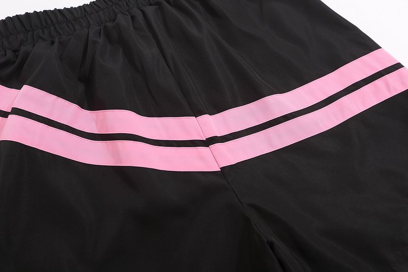 Шорты Palm Angels With Stripes And Spiral Logo "Black/Pink" фото № 7