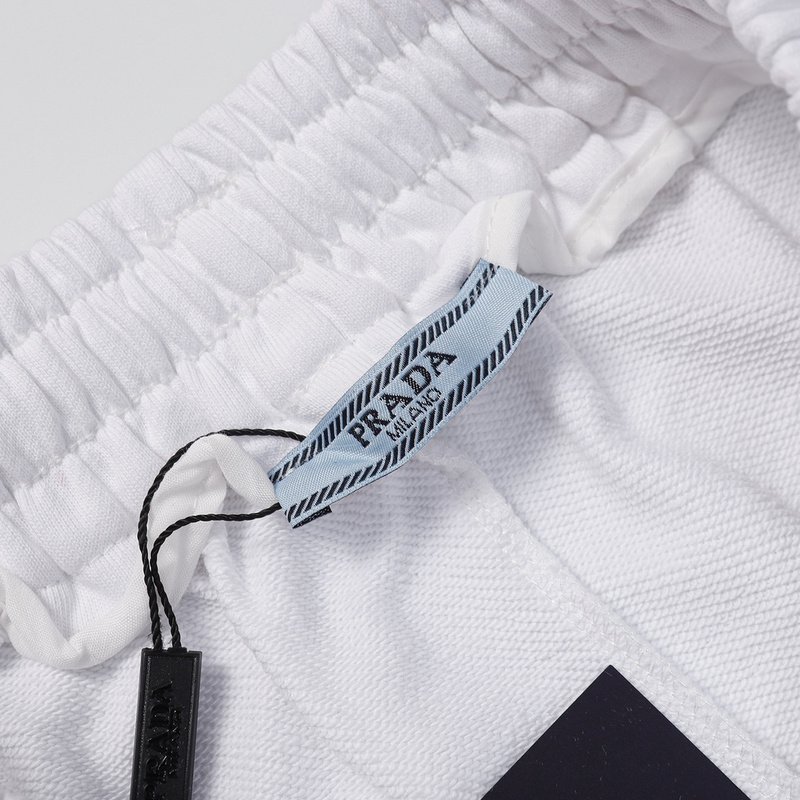Шорты Prada With Blue Plaque "White" фото № 3