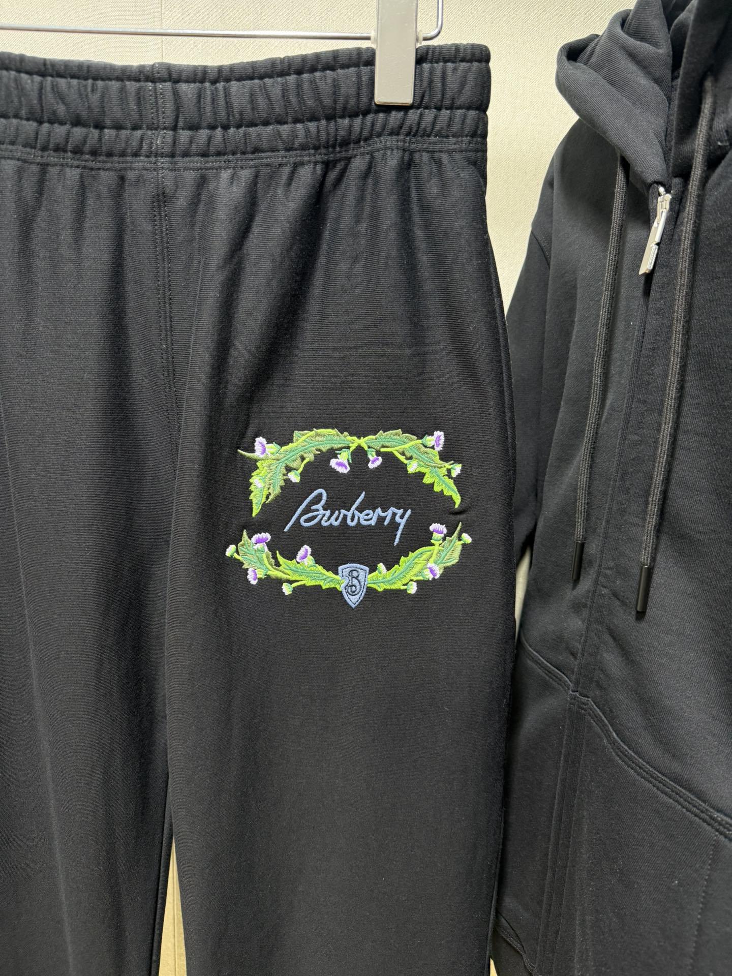 Штаны Burberry Frontside Print Green Laurel Blue Logo "Black" фото № 2
