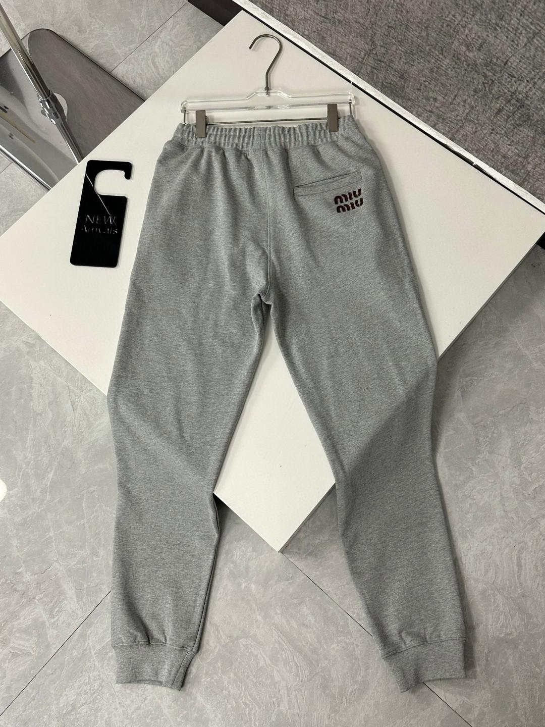 Штаны Miu Miu Striped Logotype Miu Miu "Gray" фото № 4