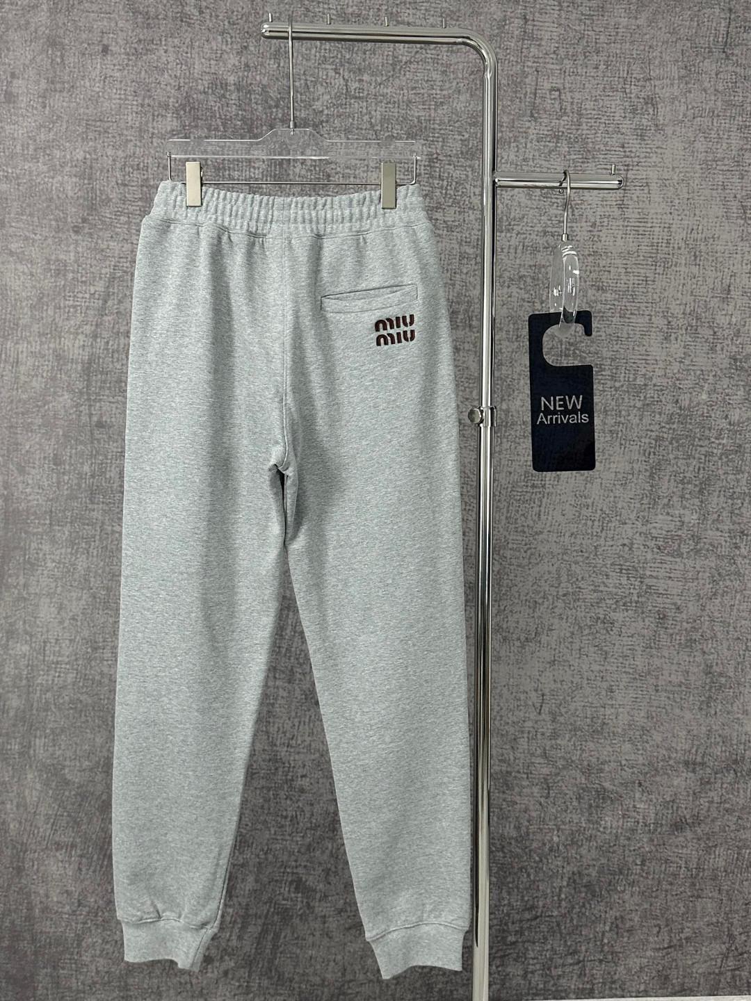 Штаны Miu Miu Striped Logotype Miu Miu "Gray" фото № 5