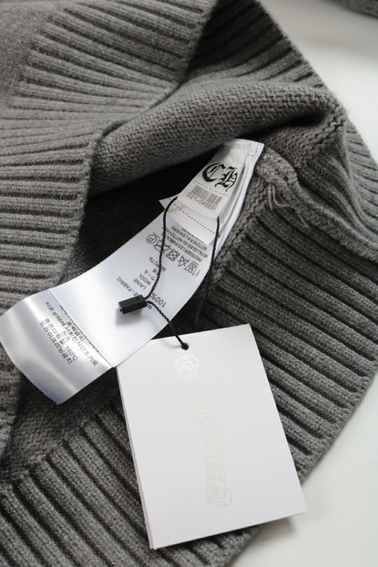 Свитер Chrome Hearts Leather Logo "Gray" фото № 9