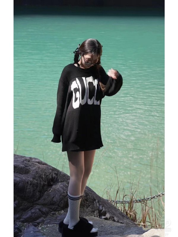 Худи Gucci Knitted Big Front Print "Black" фото № 6