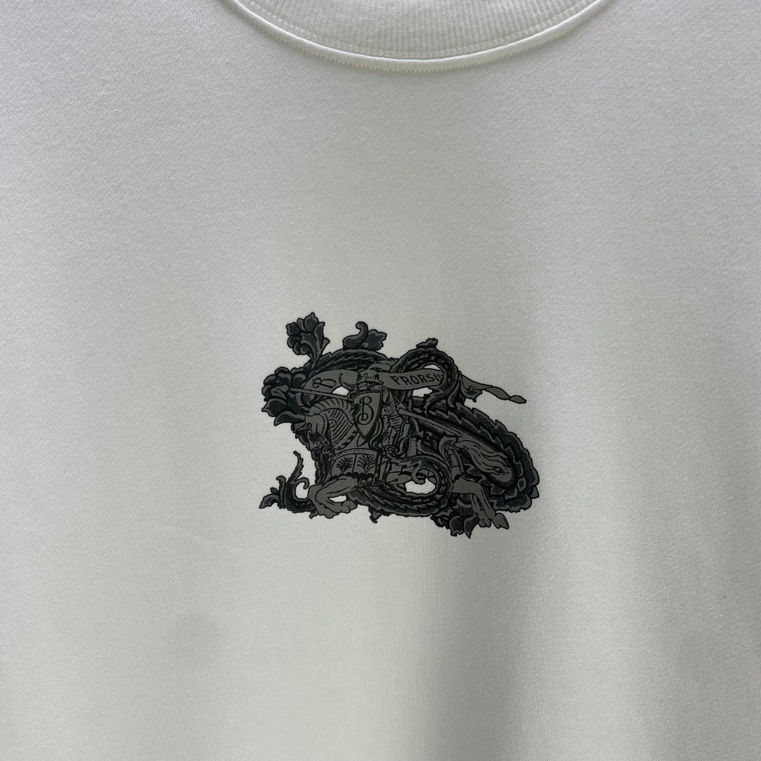 Свитшот Burberry Frontside Print Warrior And Horse Prorsum Plants "White" фото № 4