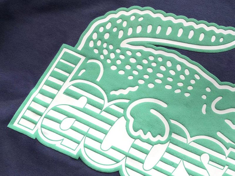 Свитшот Lacoste Big Crocodile Print And Logo Lettering Front "Blue" фото № 7