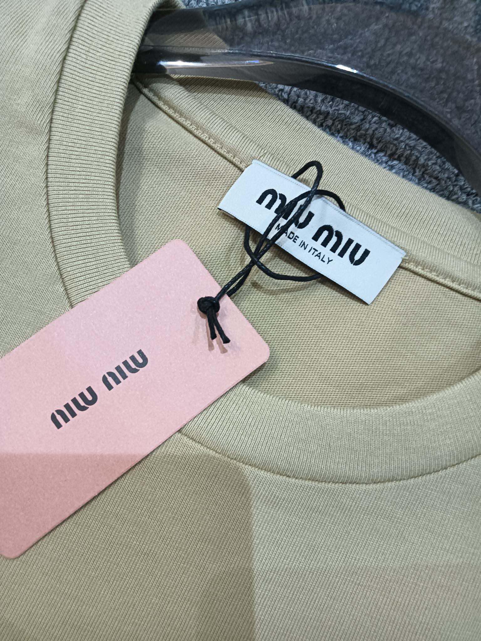 Свитшот Miu Miu Frontside Light Brown Logotype Miu Miu "Beige" фото № 6
