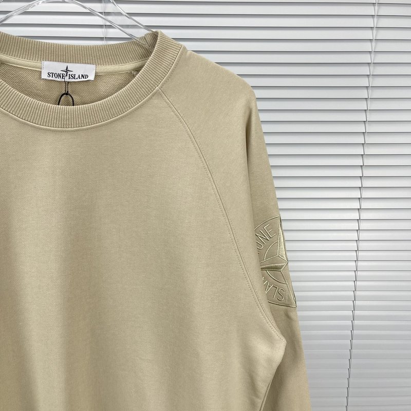 Свитшот Stone Island With Brand Logo On The Sleeve - Monochrome "Beige" фото № 3