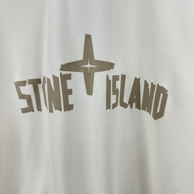 Свитшот Stone Island With Text Logo And Emblem — Single Color "White" фото № 3