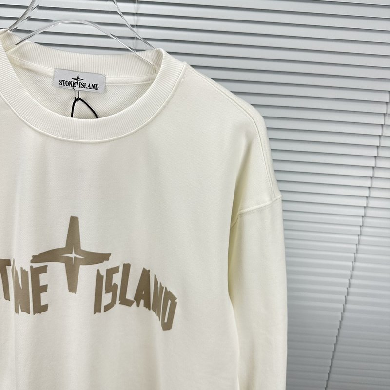 Свитшот Stone Island With Text Logo And Emblem — Single Color "White" фото № 4