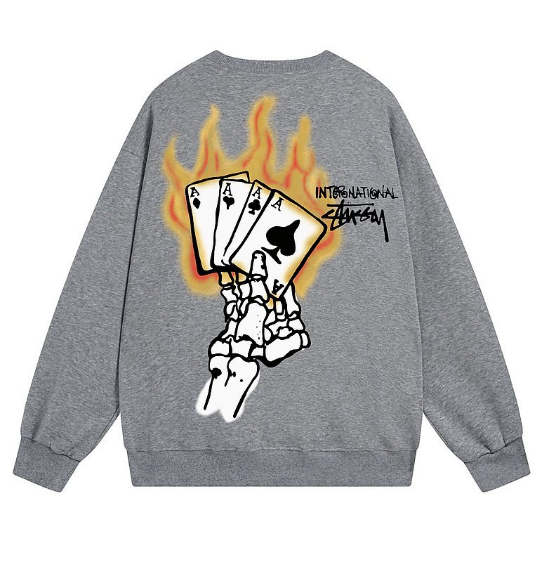 Свитшот Stussy A Hand With Burning Cards "Dark Gray" фото № 2