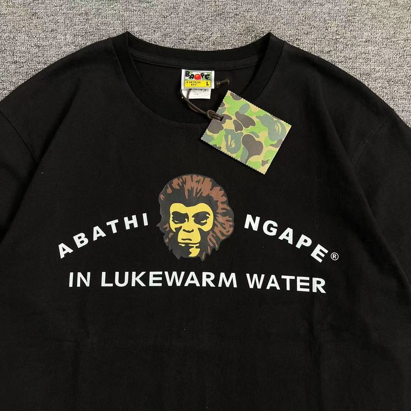 Футболка A Bathing Ape In Lukewarm Water - Text "Black" фото № 4