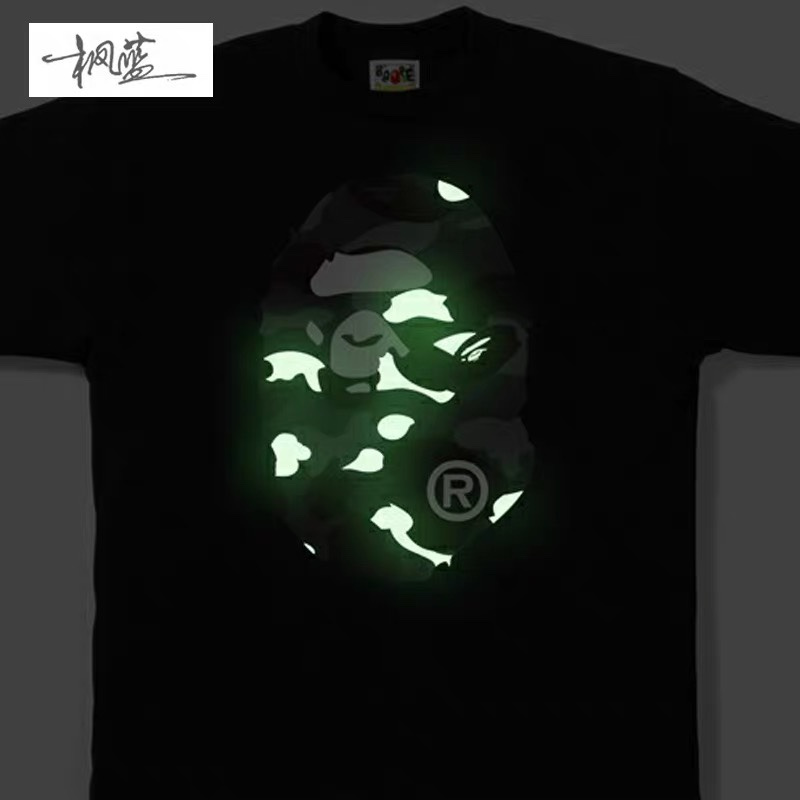 Футболка A Bathing Ape Luminous Print "Black" фото № 7