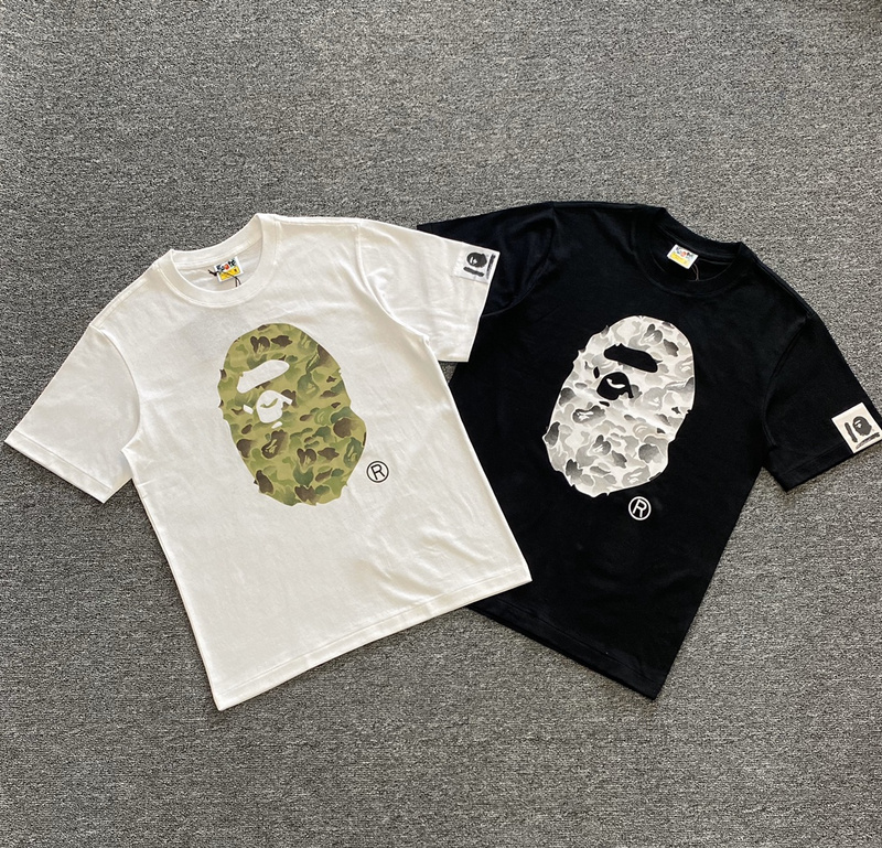 Футболка A Bathing Ape Monkeys Head "White" фото № 2