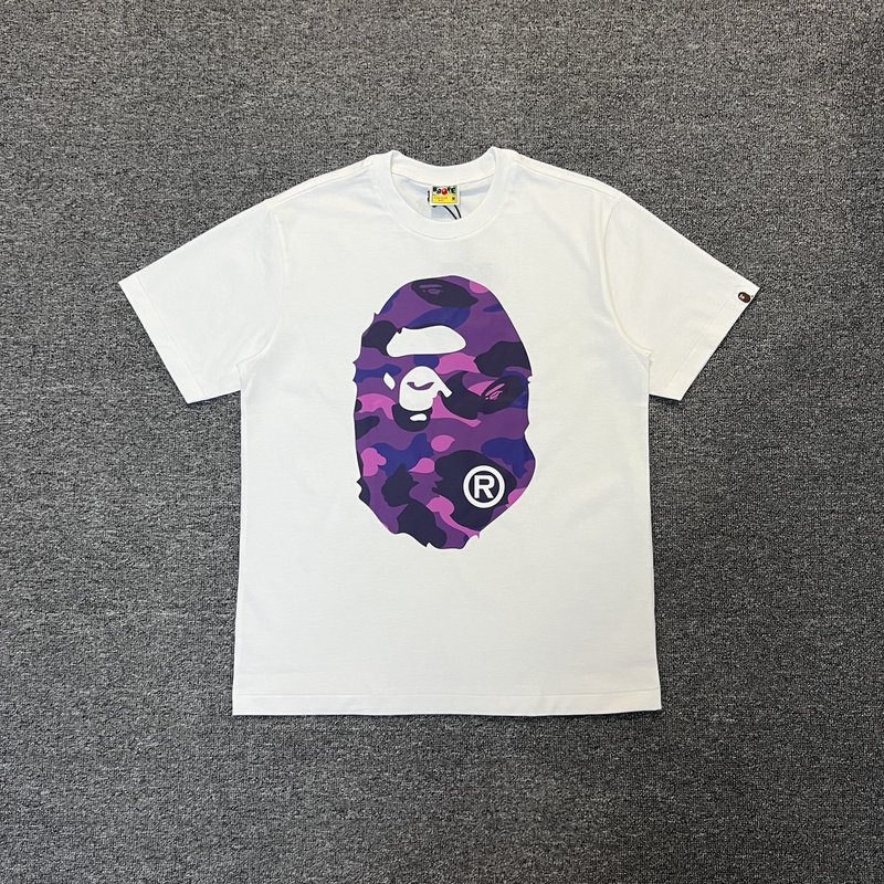 Футболка A Bathing Ape With Print On Both Sides "White/Violet" фото № 2