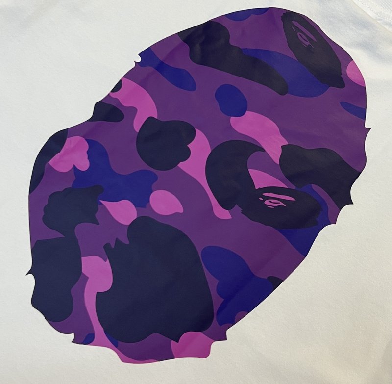 Футболка A Bathing Ape With Print On Both Sides "White/Violet" фото № 3