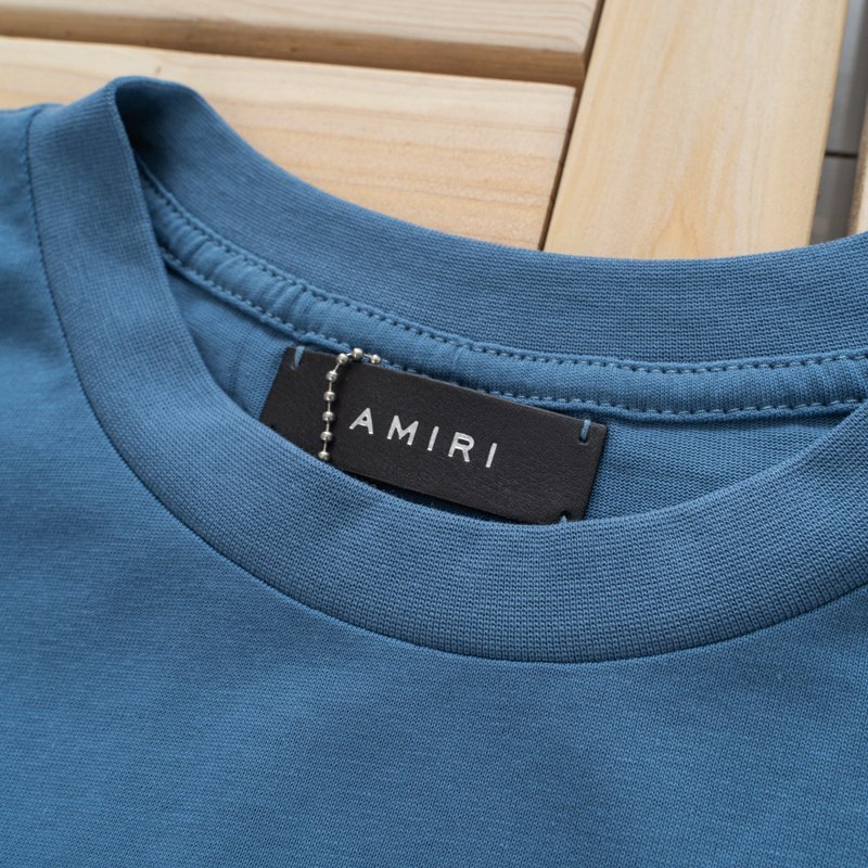Футболка Amiri With Small Logo On Both Sides "Blue" фото № 6