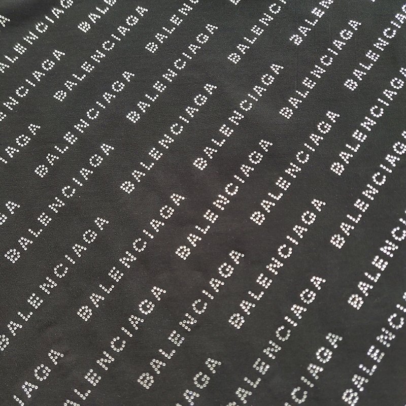 Футболка Balenciaga With Diagonal Rhinestone Lettering "Black" фото № 7