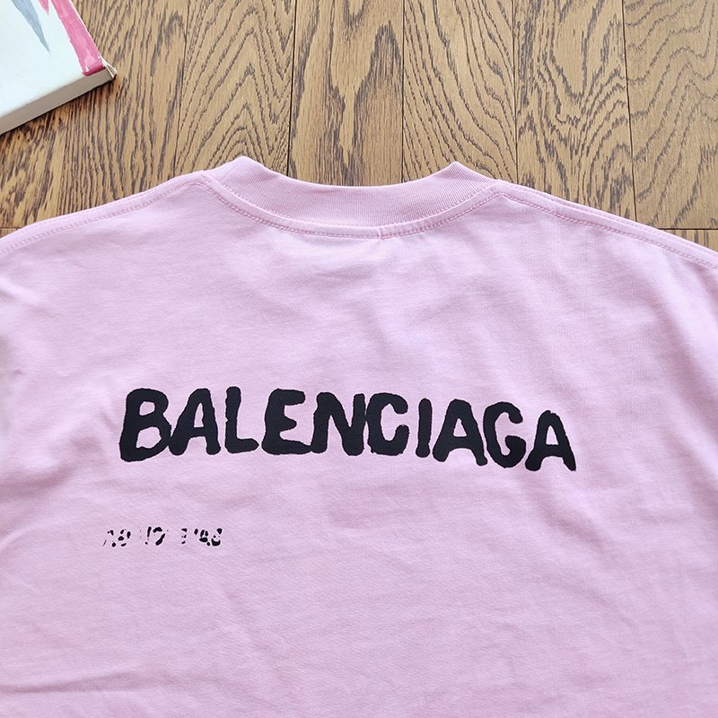 Футболка Balenciaga Usual Logo "Pink" фото № 5