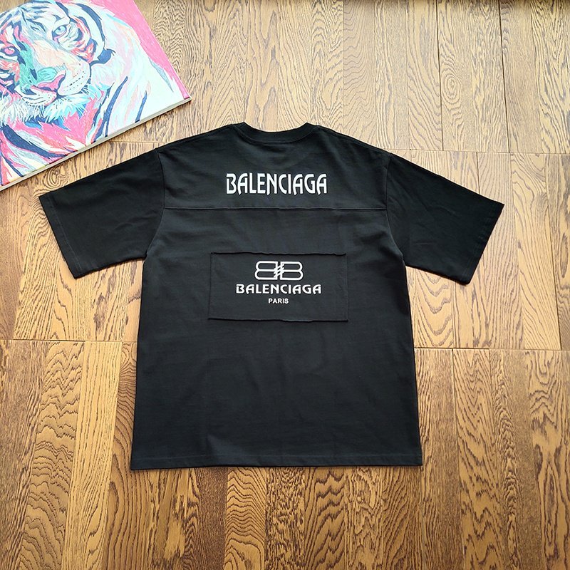 Футболка Balenciaga Logo Patch Unusual "Black" фото № 2