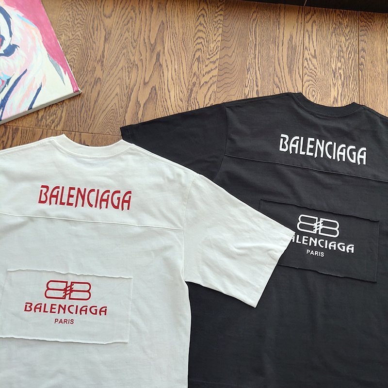 Футболка Balenciaga Logo Patch Unusual "Black" фото № 3