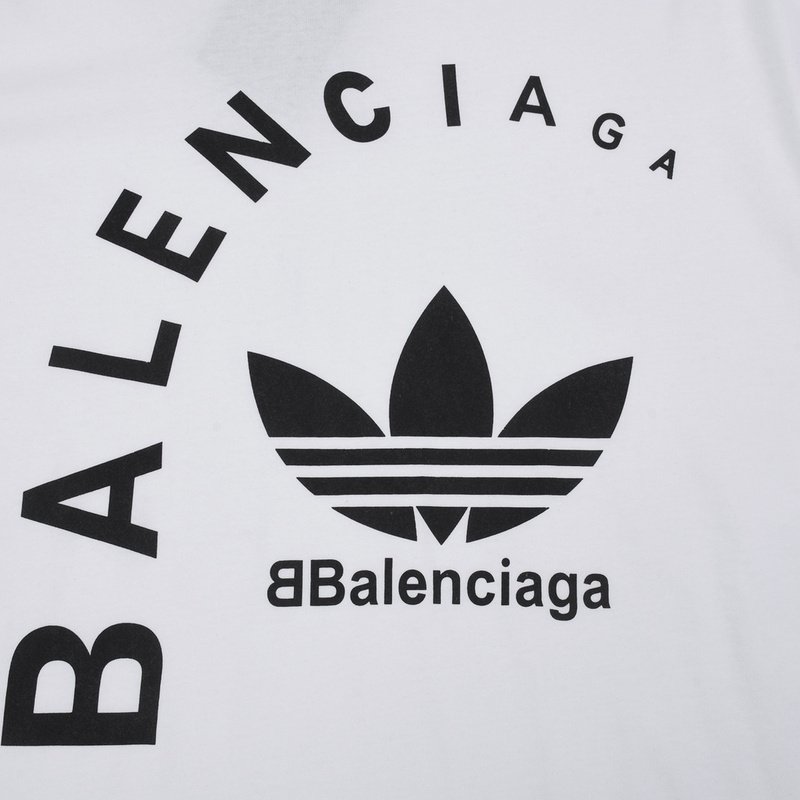 Футболка Balenciaga X Adidas With Text Logo And Emblem "White" фото № 7