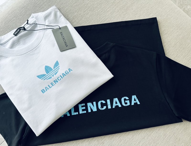 Футболка Balenciaga X Adidas With Blue Logo - Base "White" фото № 6