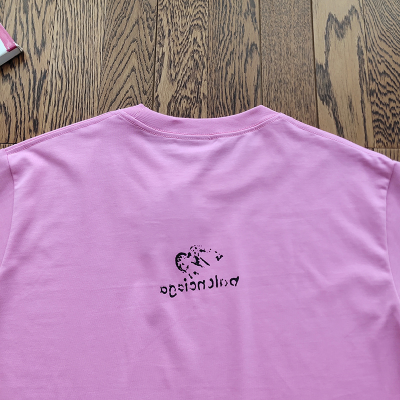 Футболка Balenciaga Interesting Emblem "Pink" фото № 3