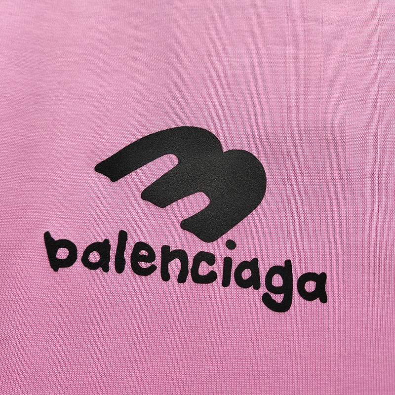Футболка Balenciaga Interesting Emblem "Pink" фото № 6