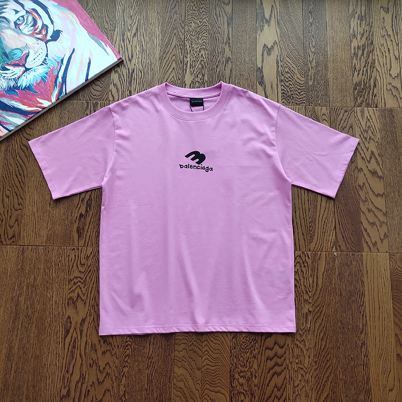 Футболка Balenciaga Interesting Emblem "Pink" фото № 4