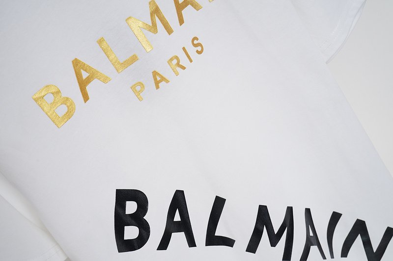 Футболка Balmain Repeating Logo Inscription Along "White" фото № 3