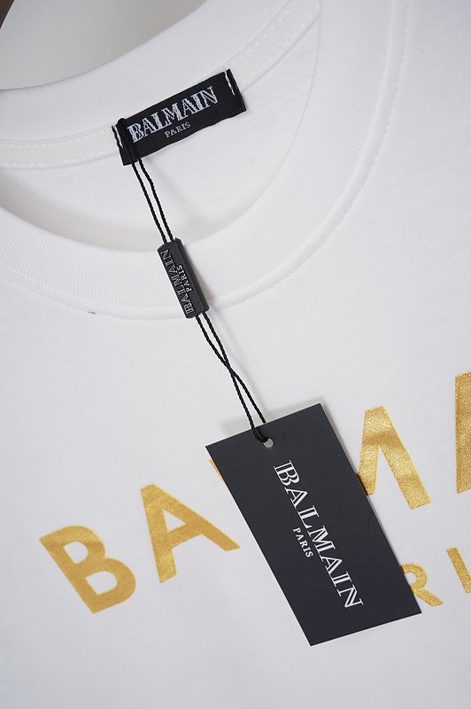 Футболка Balmain Repeating Logo Inscription Along "White" фото № 5