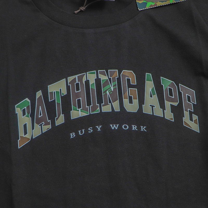 Футболка Bape Letters With Camouflage Background "Black" фото № 3