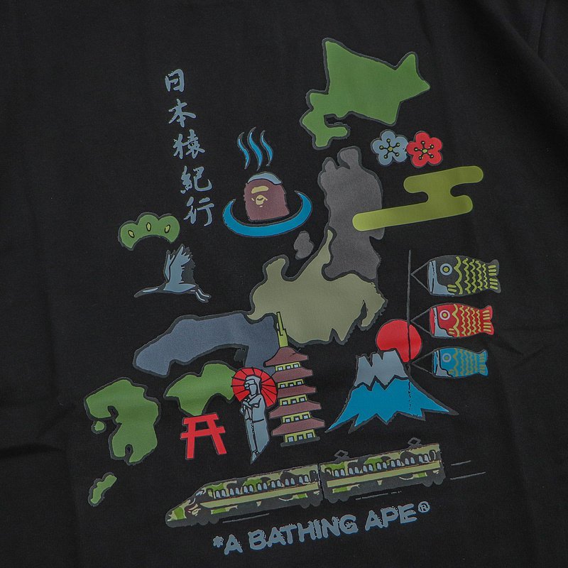 Футболка Bape Large Front Print With Electric Train "Black" фото № 3