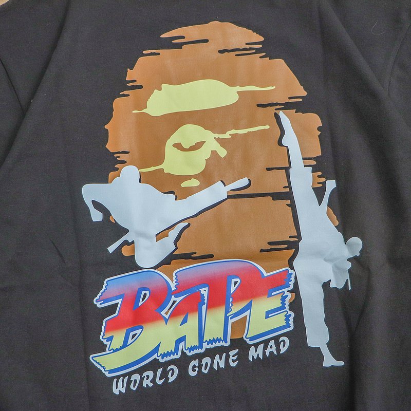 Футболка Bape Big Colorful Back Logo With Karatekas "Black" фото № 3