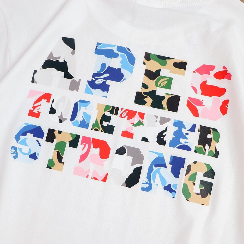 Футболка Bape Back Inscription Apes Together Strong "White" фото № 4