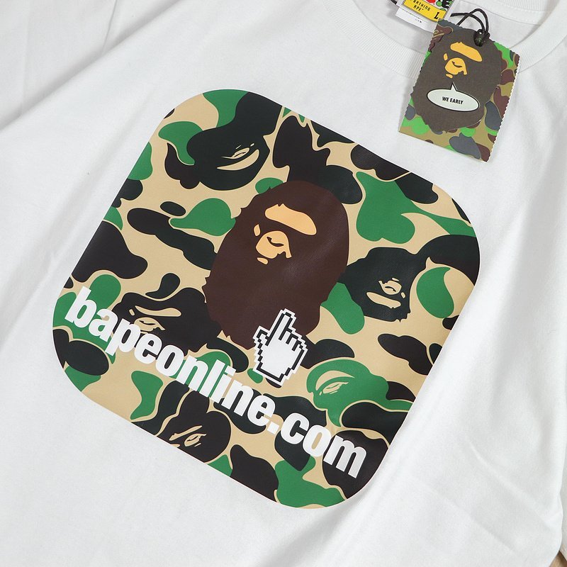 Футболка Bape Logo With Cursor "White" фото № 3