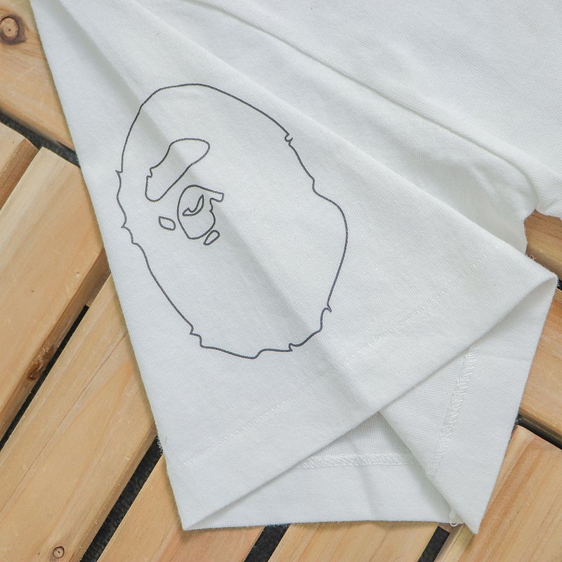 Футболка Bape Colorful Front Rectangle And Sleeves Decorated By Monkeys "White" фото № 3