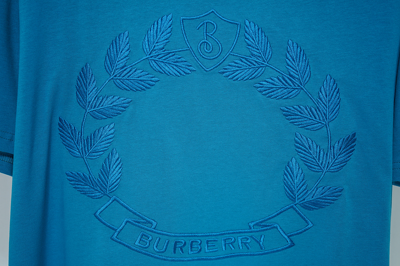 Футболка Burberry Logo With Wreath "Blue" фото № 4